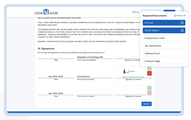 Online Lease/Renting Application